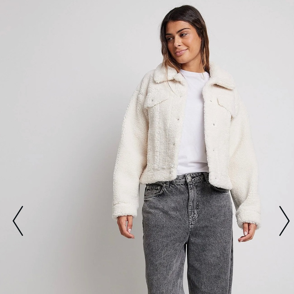 NA-KD Recycled Bonded Teddy Jacket sz S